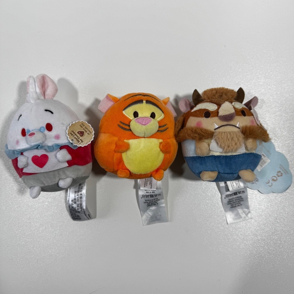 Disney Ufufy Plush Toy Set of‎ 3 Beast Tigger White Rabbit Alice NWT Collectible